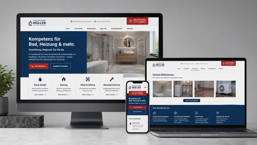 Website für eine Gebäudereinigung – responsives Webdesign-Beispiel von Web-Steps MEDIA